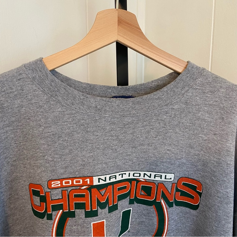 Vtg Jansport Gray 2001 Miami Hurricanes Rose Bowl Crew Neck Sweatshirt Women XXL
